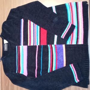 Sag Harbor 100% Acrylic Sweater w Bright Stripes XL